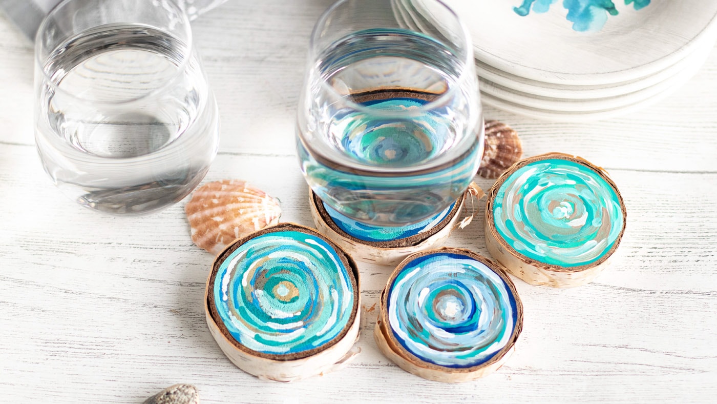 Coastal Wood Slice Coasters