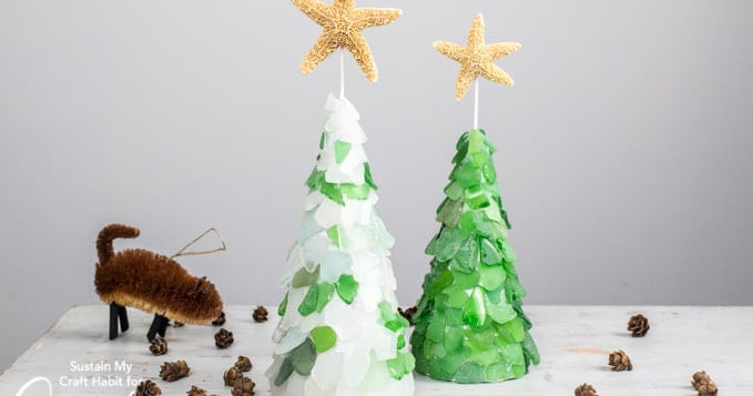 Beautiful DIY Sea Glass Christmas Trees!