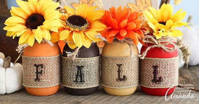 Easy Painted Fall Mason Jars!