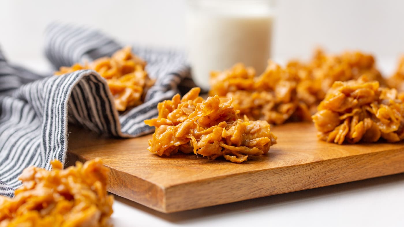 No Bake Peanut Butter Cornflake Cookies