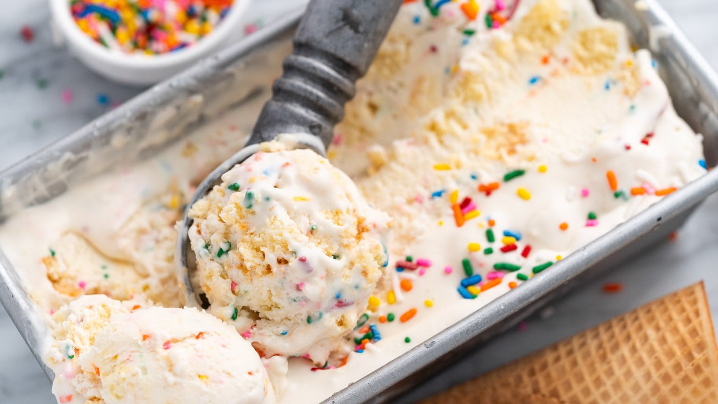 No Churn Birthday Cake Ice Cream