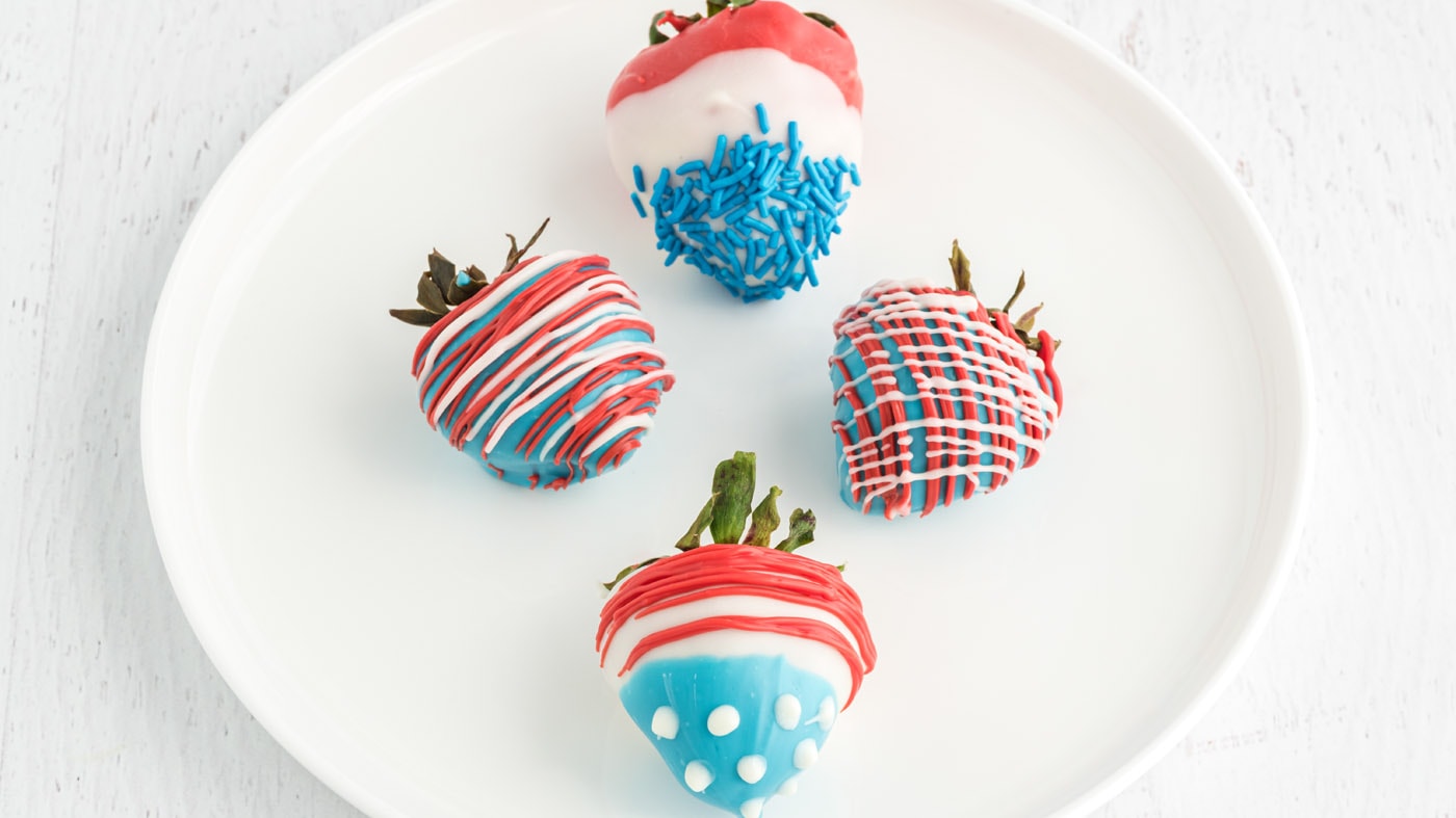 Patriotic Chocolate Covered Strawberries