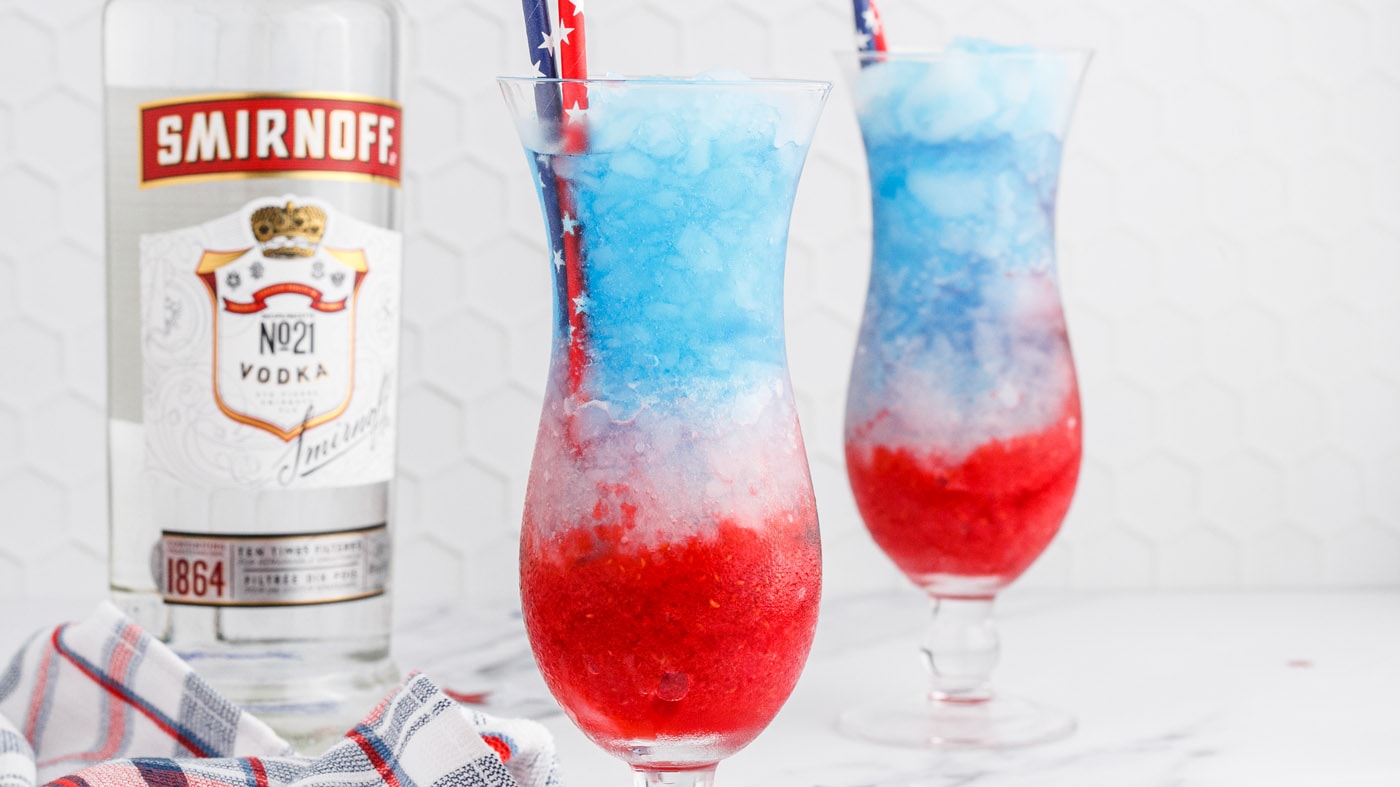 Patriotic Vodka Lemonade Slushie