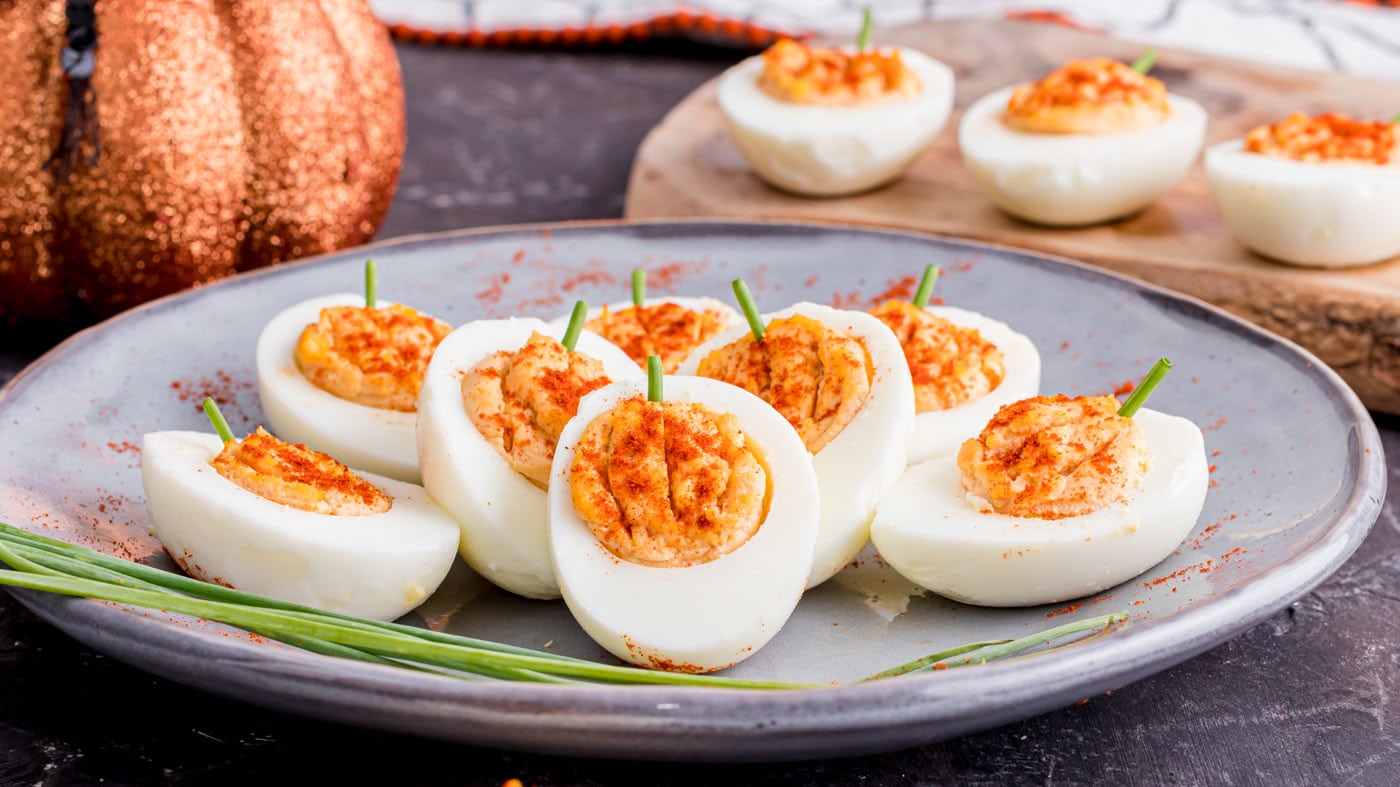 Pumpkin Deviled Eggs