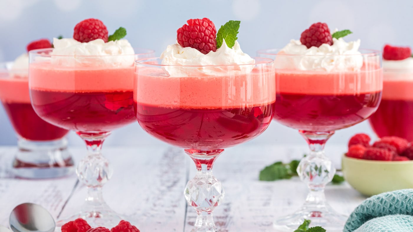 Creamy Raspberry Jello Parfaits