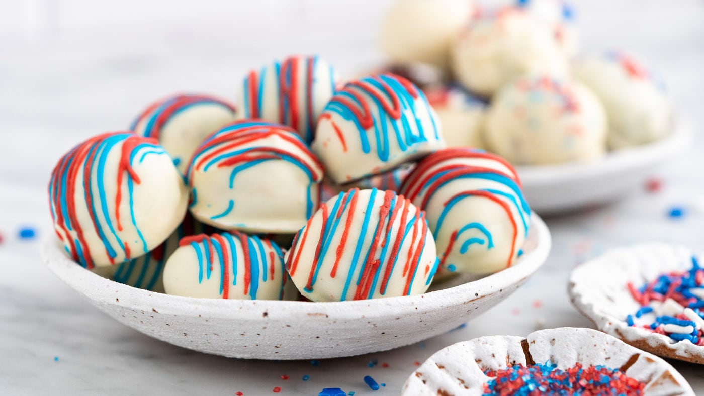 Red White and Blue Oreo Truffles