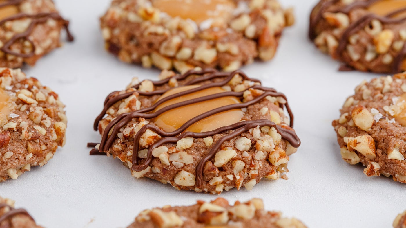 Turtle Thumbprint Cookies