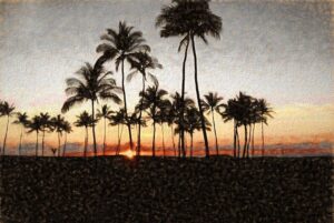 hawaiiansunsetrockpainting1000