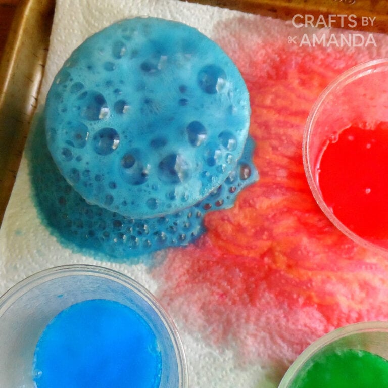 Colorful Baking Soda and Vinegar Reaction