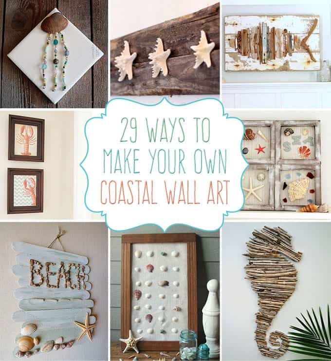 29 Beach Crafts & Coastal DIY Wall Art