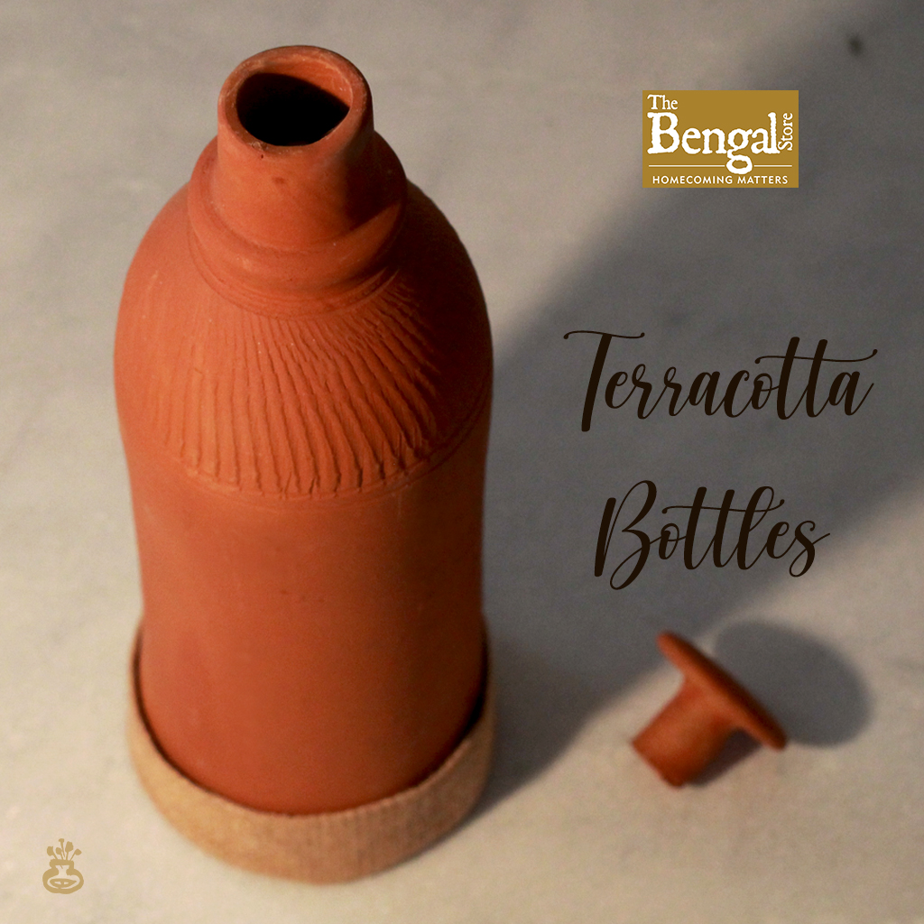 Terracotta Bottle with Jute Base