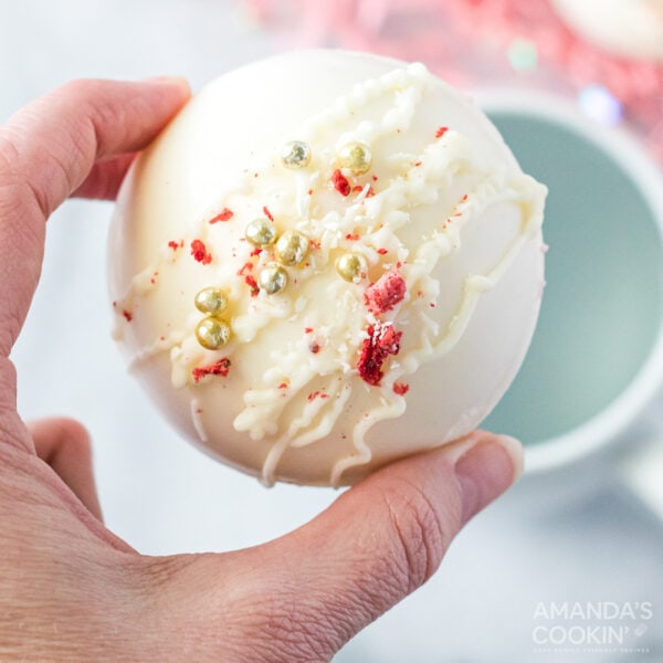 Strawberry White Chocolate Hot Cocoa Bombs