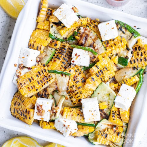 Grilled Corn & Zucchini Salad with Feta