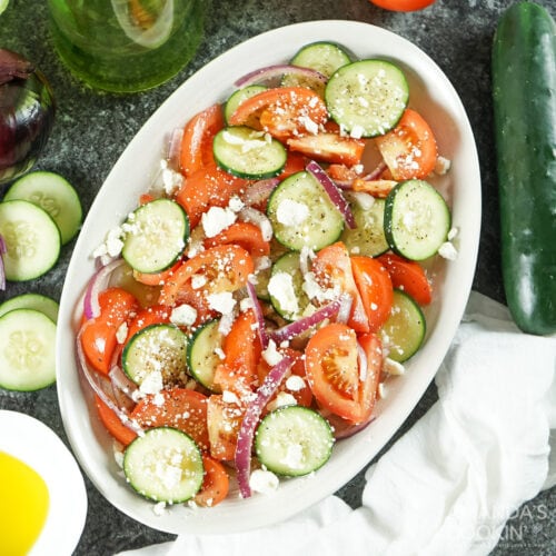 Tomato Cucumber Salad with Feta